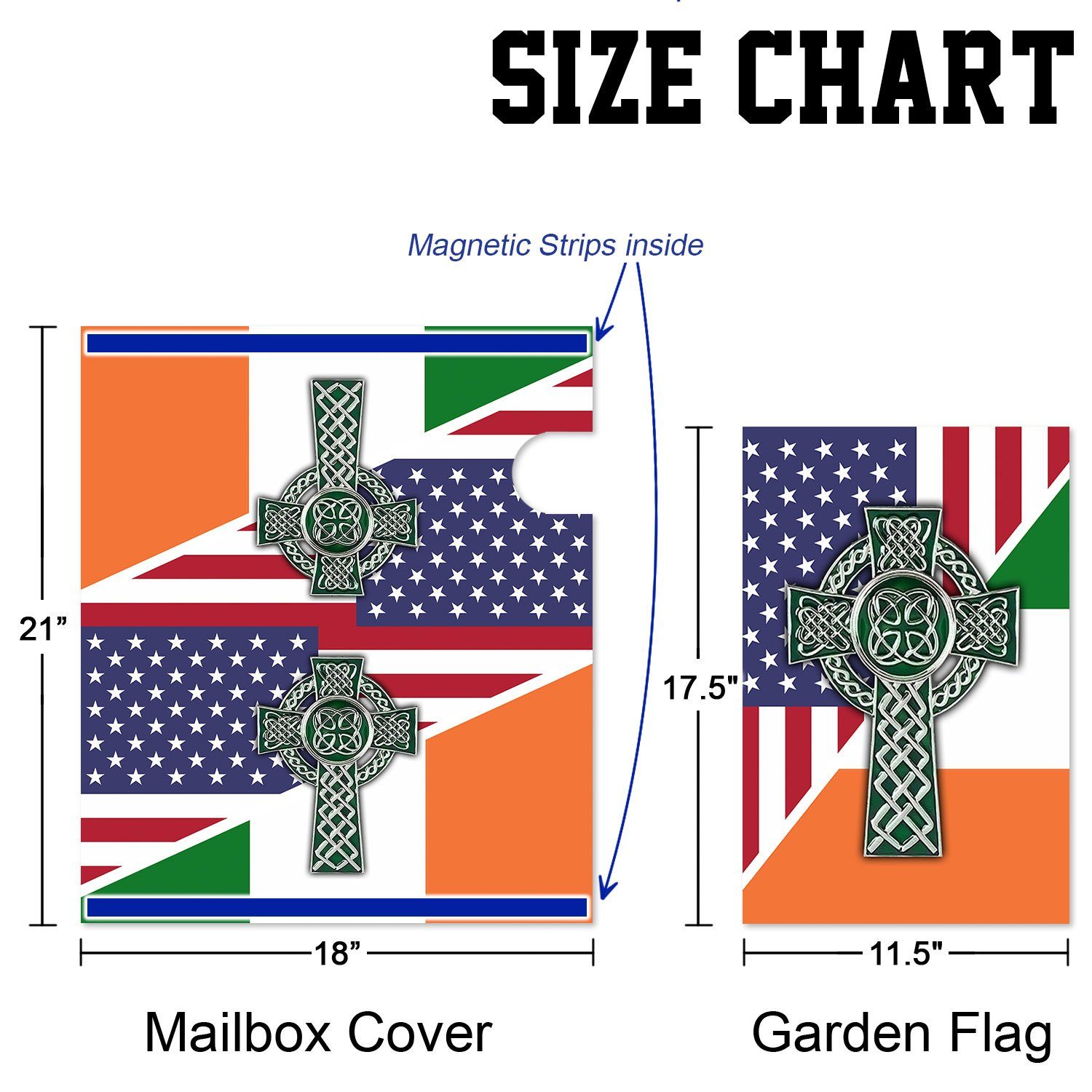Irish American Celtic Cross Garden Flag & Mailbox Cover Saint Patrick’s Day QNK543MF