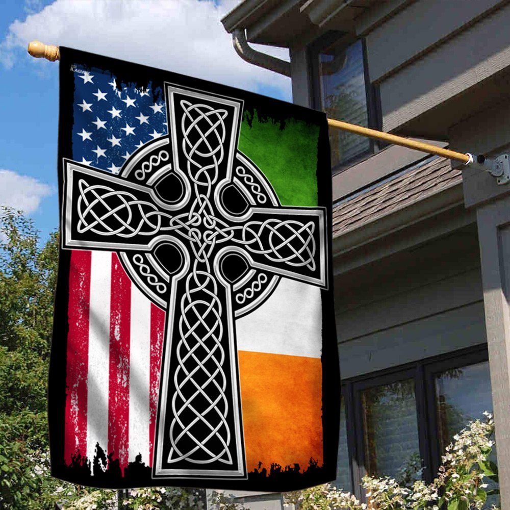 Irish American Christian Celtic Cross Flag THN3665F