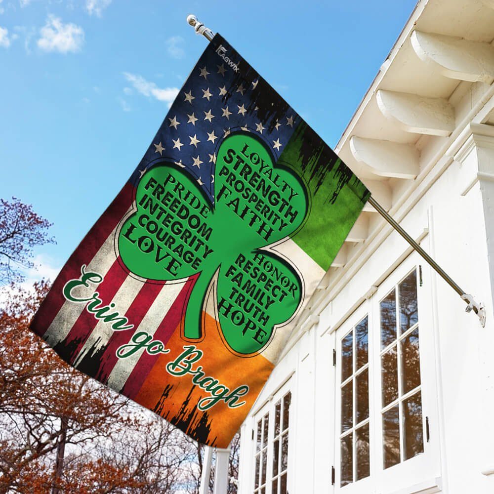 Irish American Shamrock. Erin Go Bragh Flag