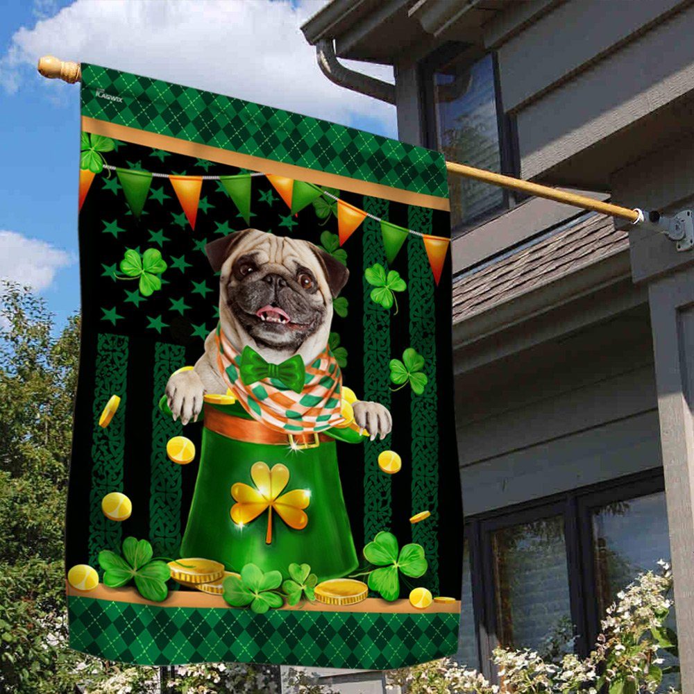 Irish Pug Dog  American Flag TTN501Fv1