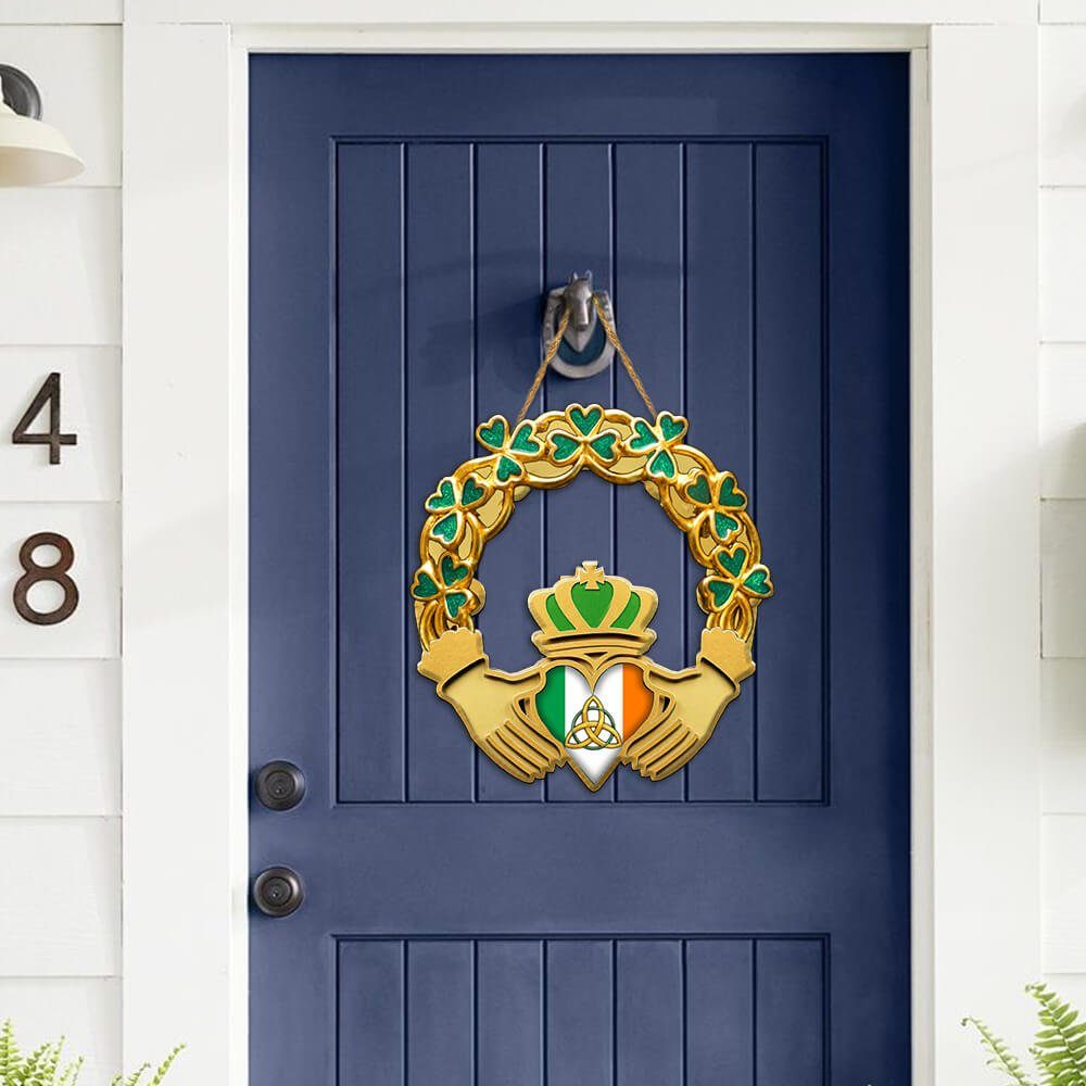 Irish St. Patrick’s Day Custom Wooden Sign Claddagh NTB518WD