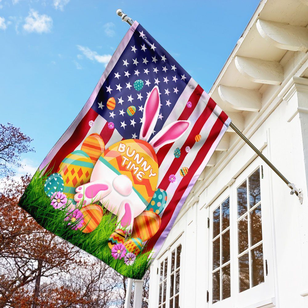 It's Bunny Time Easter American Flag