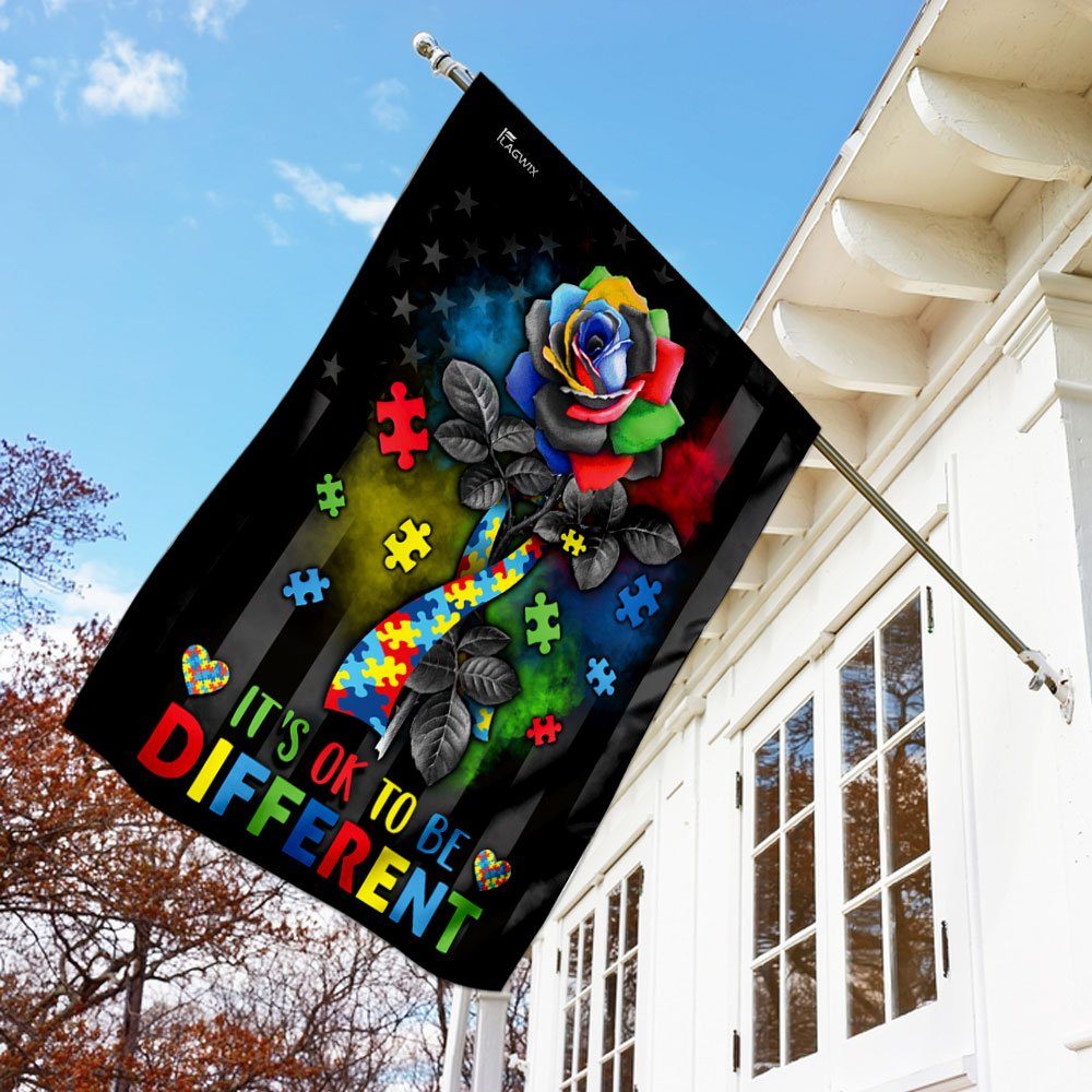 It’s Ok To Be Different Autism Awareness Flag