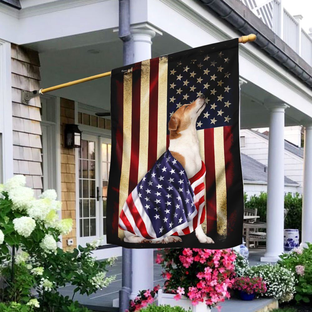 Jack Russell Terrier American Patriot Flag