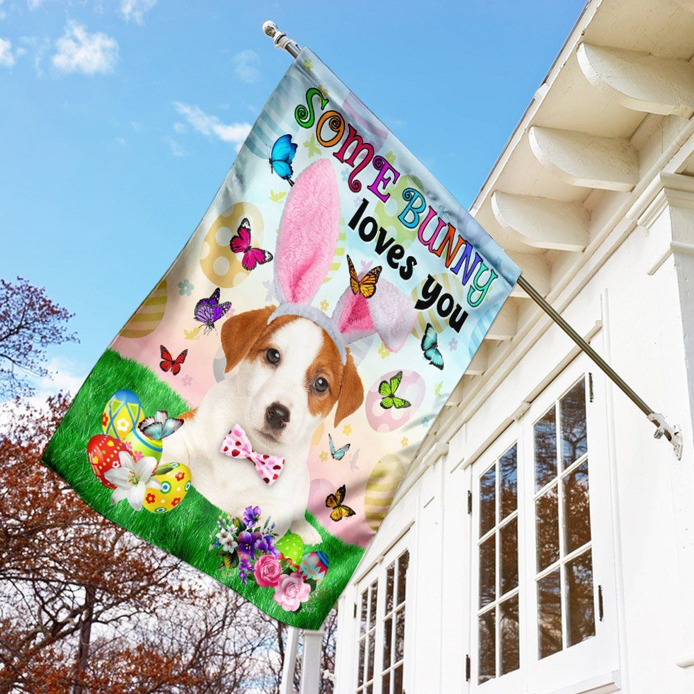 Jack Russell Terrier Easter Some Bunny Loves You Flag