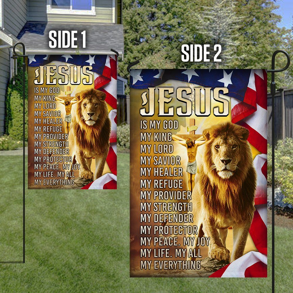 Jesus & Lion Flag Jesus Is My God My Everything MLH2185F