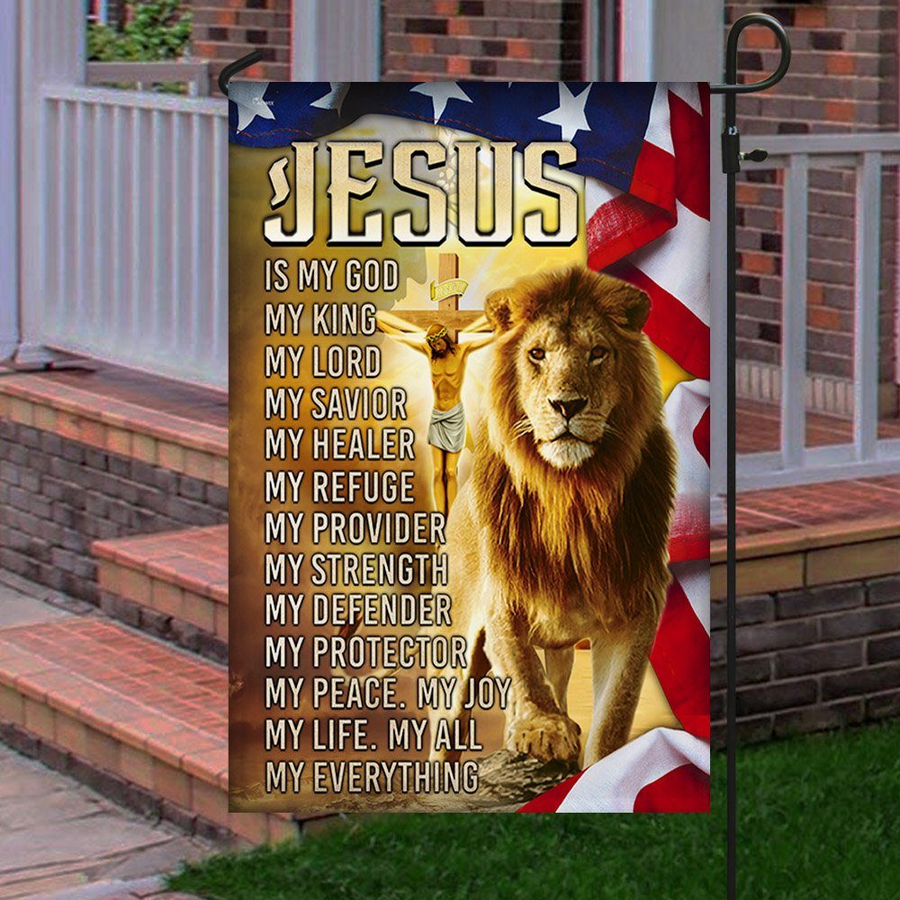 Jesus & Lion Flag Jesus Is My God My Everything MLH2185F
