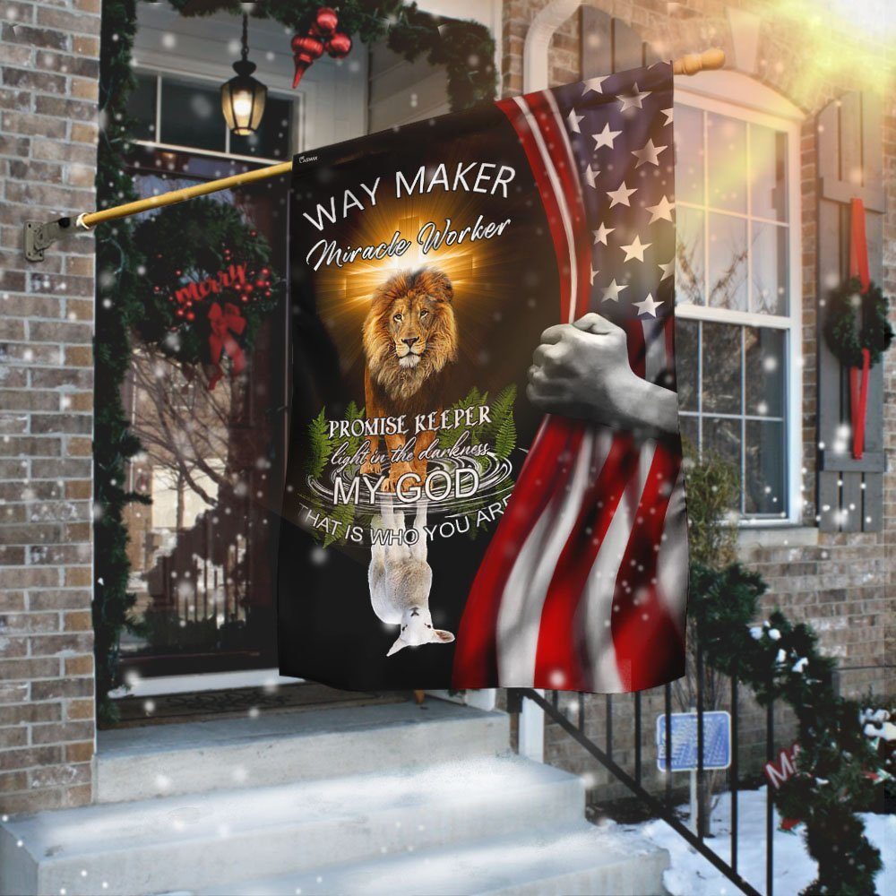 Jesus - Way Maker Miracle worker Promise keeper Flag