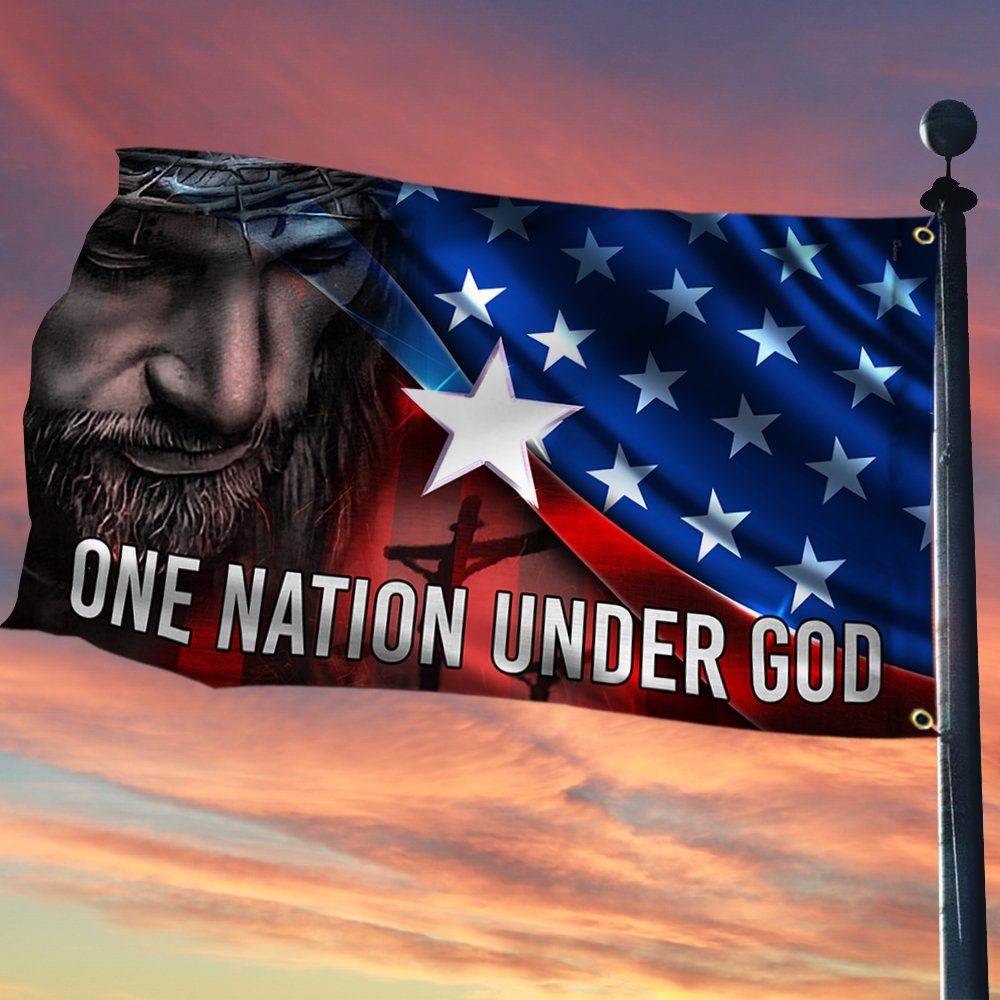 Jesus American Grommet Flag One Nation Under God BNT479GF