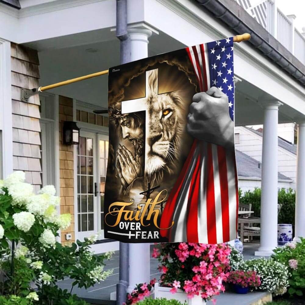 Jesus And Lion Flagwix™ Faith Over Fear Flag
