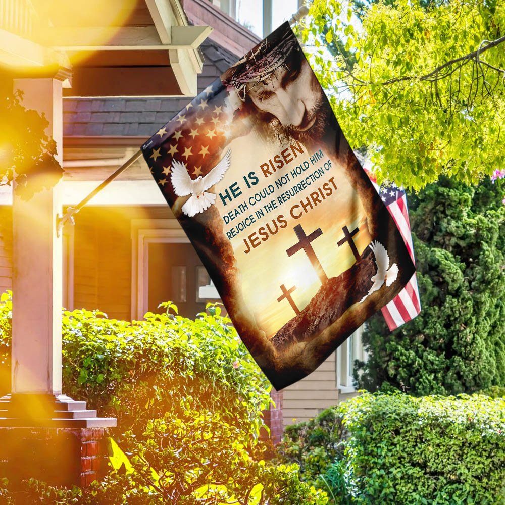 Jesus Christ. He Is Risen Flag