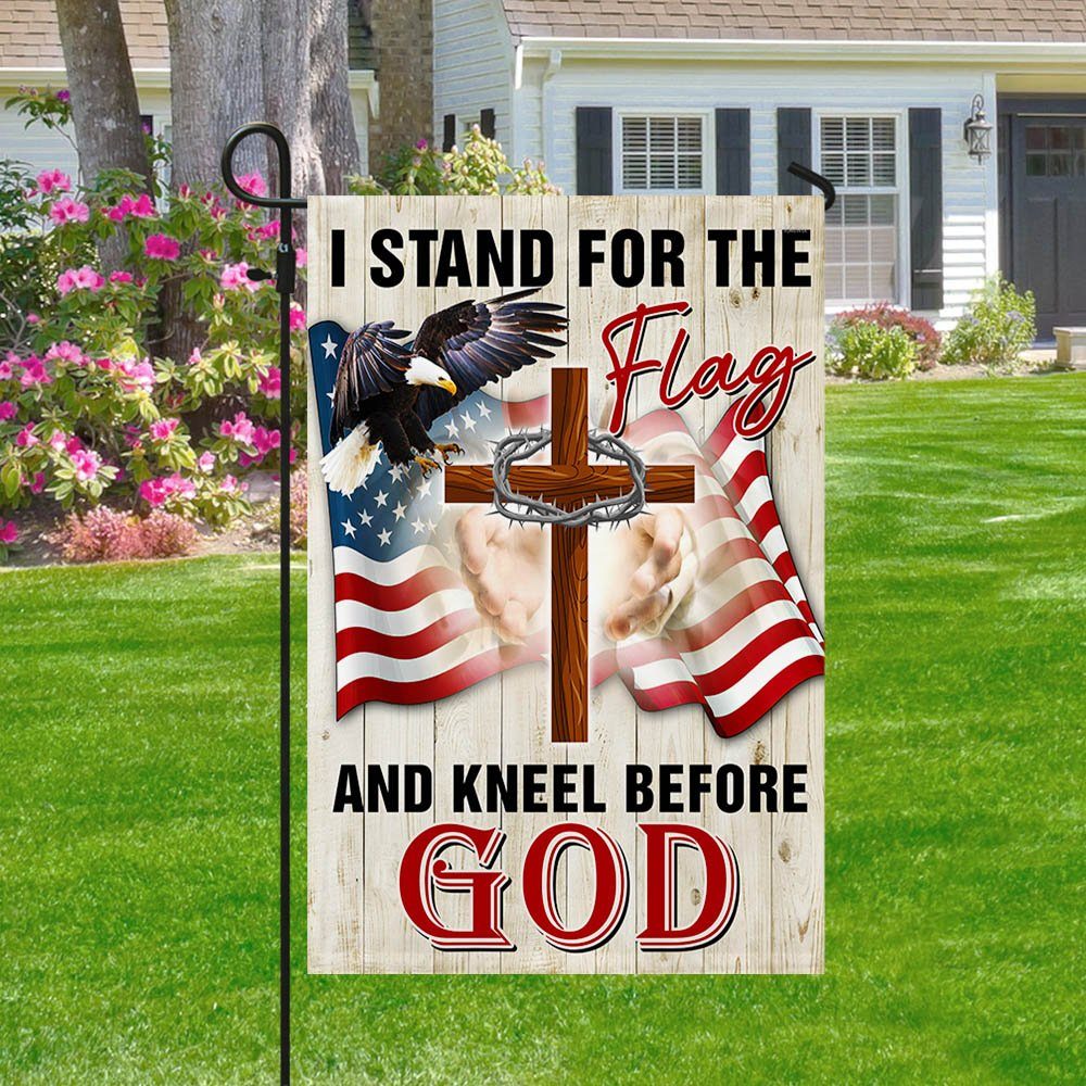 Jesus Christ American Flag I Stand For The Flag and Kneel Before God Flag MLN1231F