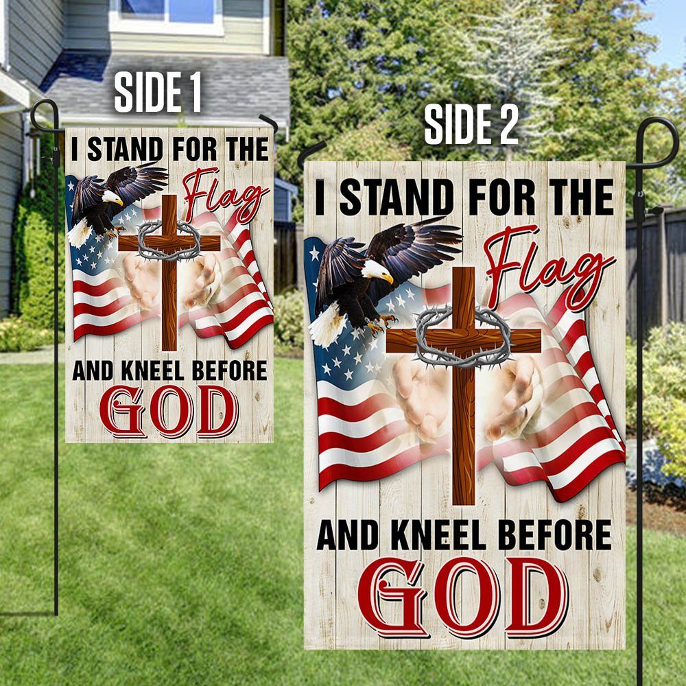 Jesus Christ American Flag I Stand For The Flag and Kneel Before God Flag MLN1231F