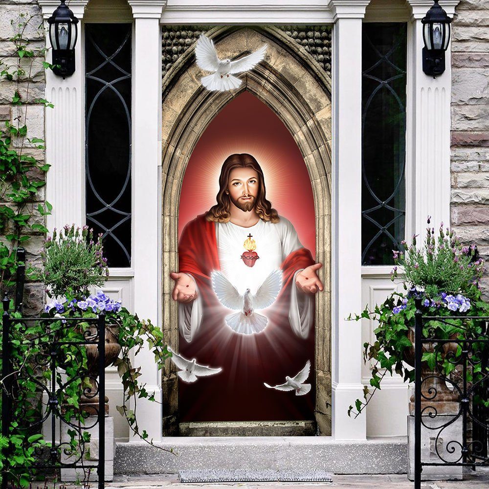 Jesus Christ Dove Holy Spirit Door Cover