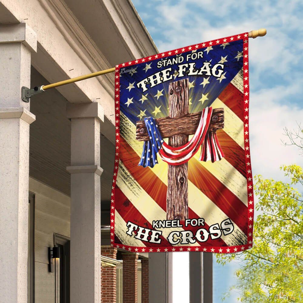 Jesus Christian. Stand For The Flag Kneel For The Cross American US Flag