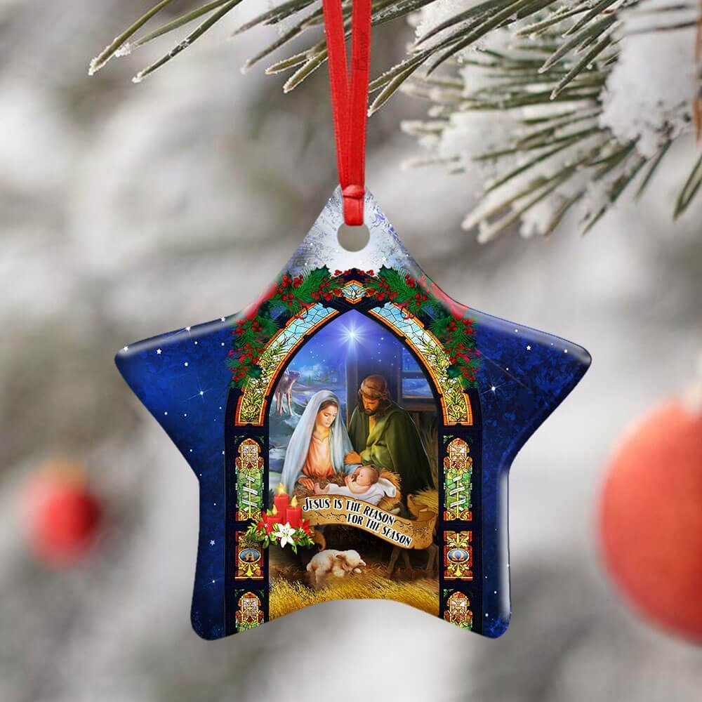 Jesus Christian Christmas Ceramic Ornament