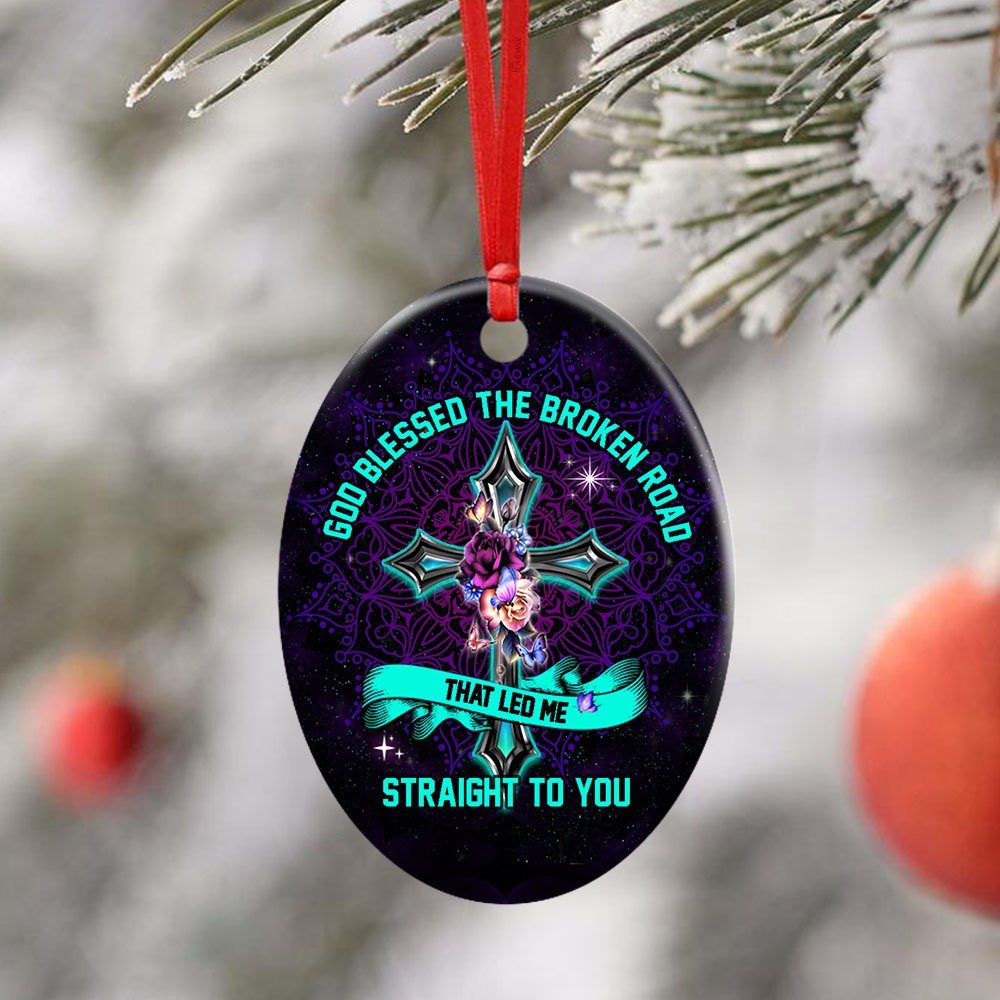 Jesus Cross – God Blessed The Broken Road Ceramic Ornament Jesus Cross – God Blessed The Broken Road Ceramic Ornament