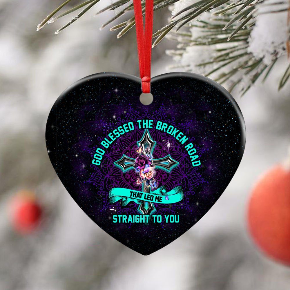 Jesus Cross – God Blessed The Broken Road Ceramic Ornament Jesus Cross – God Blessed The Broken Road Ceramic Ornament