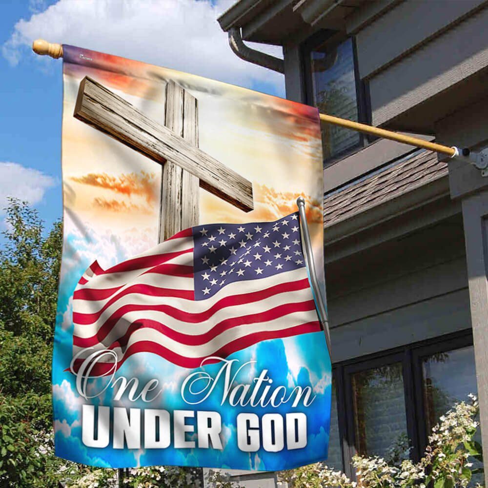 Jesus Cross American Flag One Nation Under God TTV488F Jesus Cross American Flag One Nation Under God TTV488F