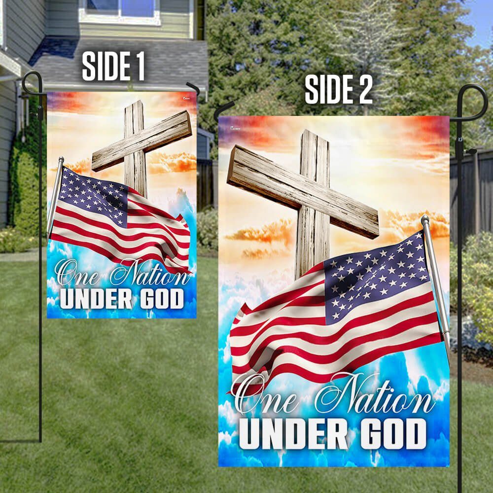 Jesus Cross American Flag One Nation Under God TTV488F Jesus Cross American Flag One Nation Under God TTV488F