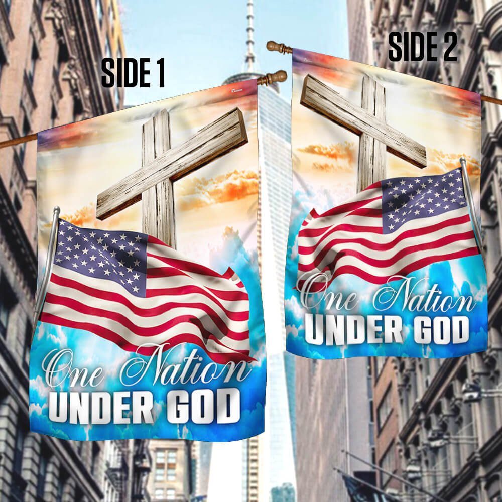 Jesus Cross American Flag One Nation Under God TTV488F Jesus Cross American Flag One Nation Under God TTV488F