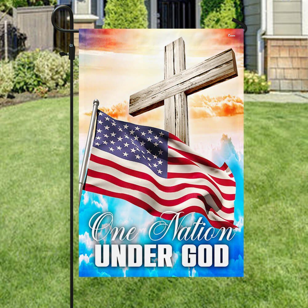 Jesus Cross American Flag One Nation Under God TTV488F Jesus Cross American Flag One Nation Under God TTV488F