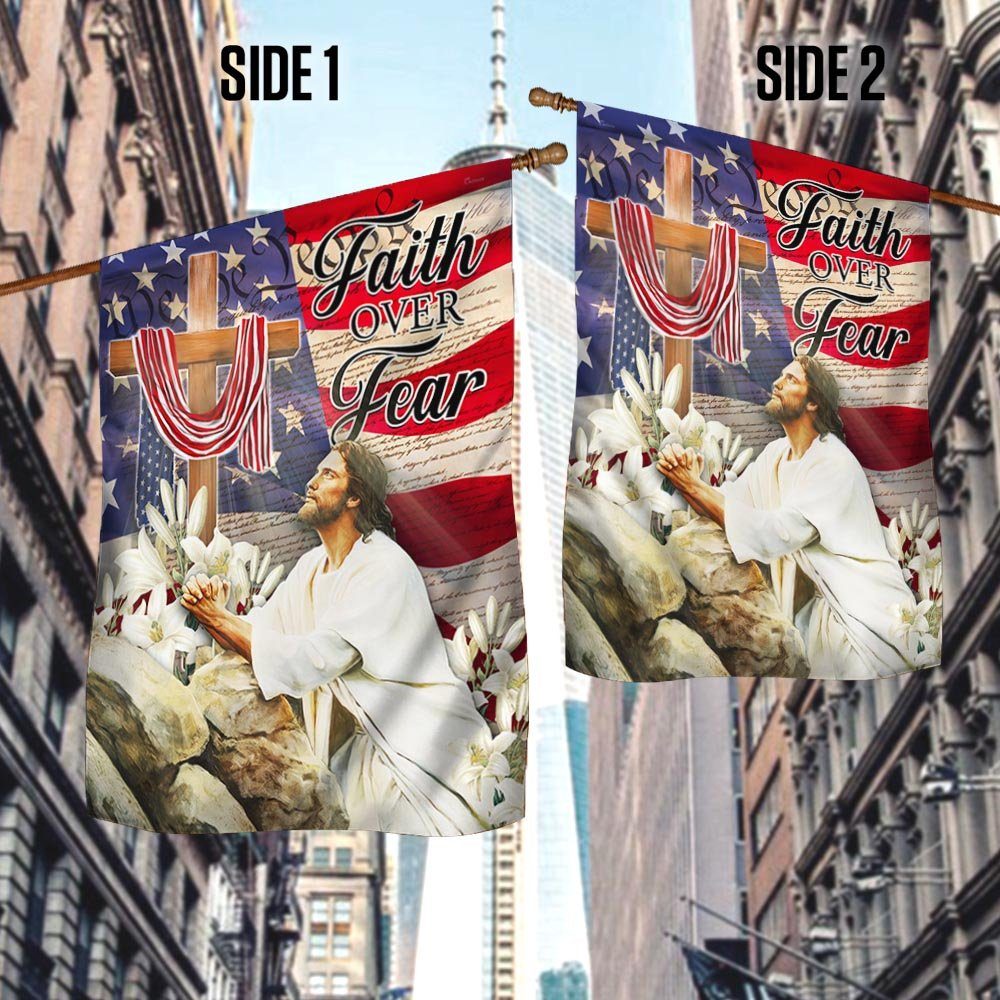 Jesus Cross Faith Over Fear American Flag MLN779F