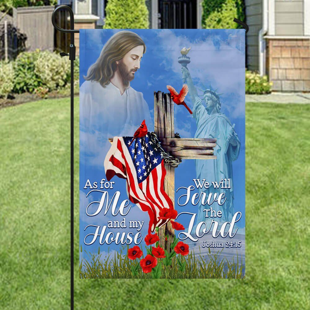 Jesus Cross Flag As For Me And My House We Will Serve The Lord MLN1335F