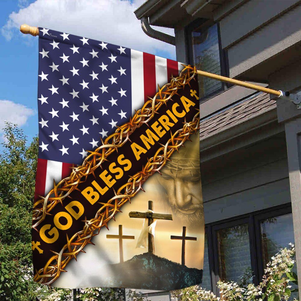 Jesus Cross US Flag God Bless America DDH3101F