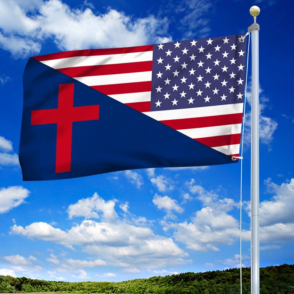 Jesus Flag American Jesus Christian Grommet Flag QTR355GF