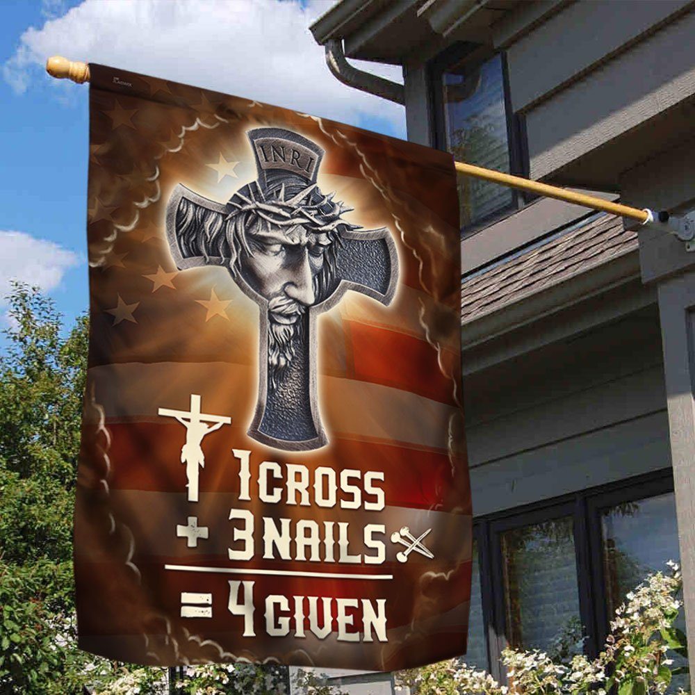 Jesus Flag Christian 1 Cross 3 Nails 4 Given QNN590F