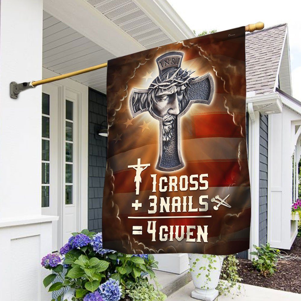 Jesus Flag Christian 1 Cross 3 Nails 4 Given QNN590F