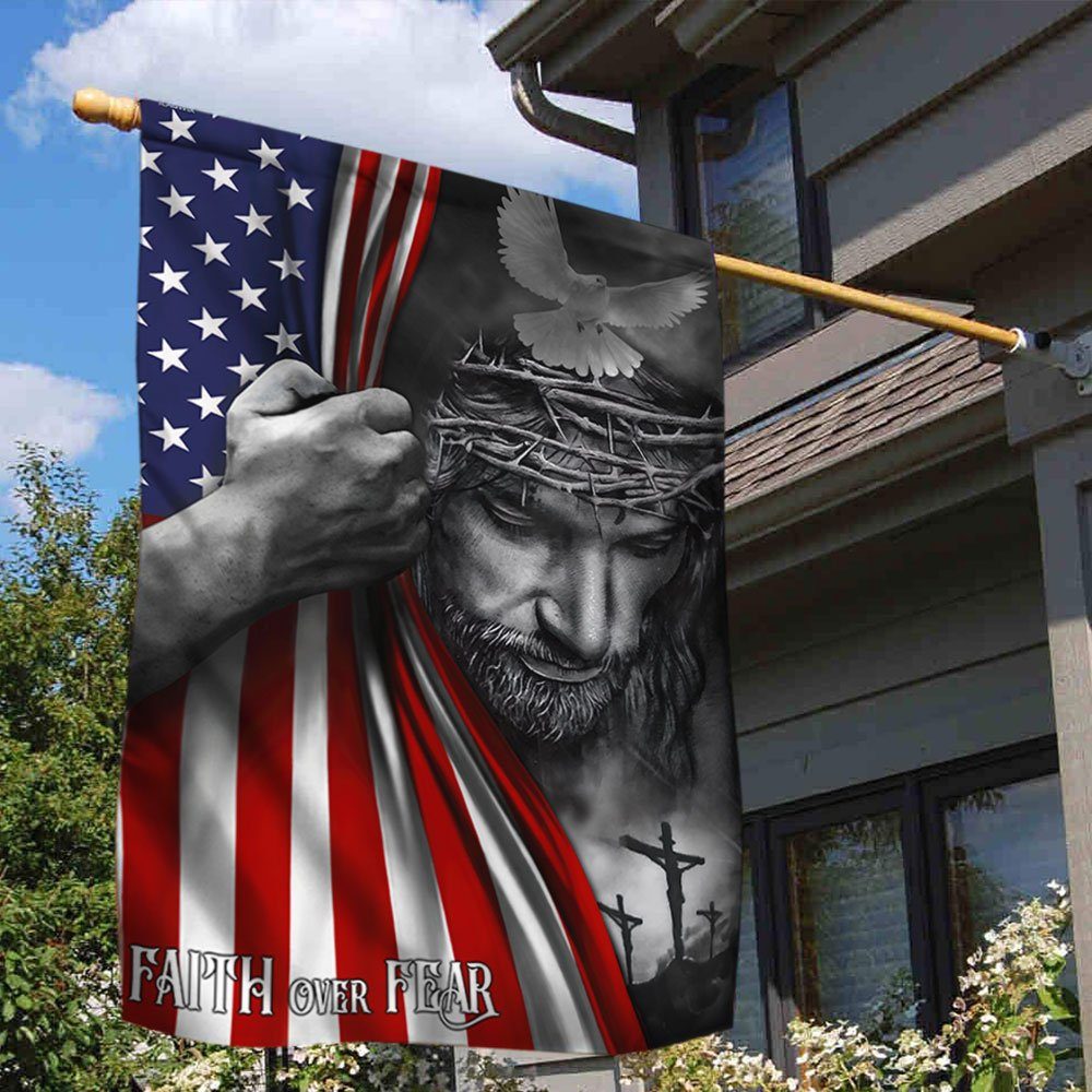 Jesus Flag Faith Over Fear God Jesus Flag TRL763F