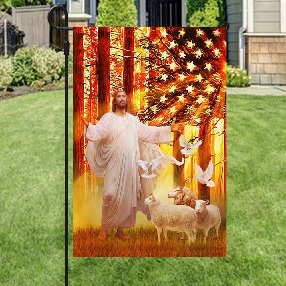 Jesus Flag Jesus American Sunset DDH2893Fv4 - Flagwix