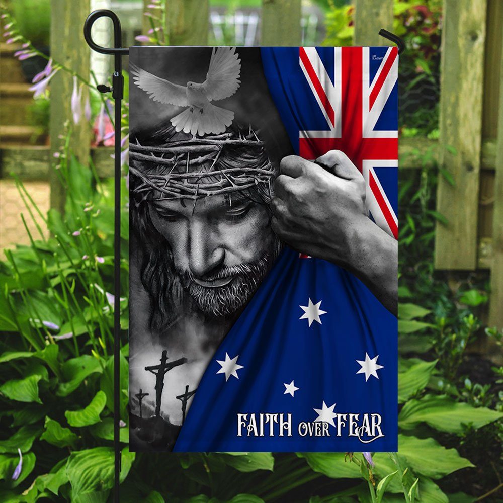 Jesus Flag Jesus Faith Over Fear Australian Flag TRL1254Fv2 Jesus Flag Jesus Faith Over Fear Australian Flag TRL1254Fv2