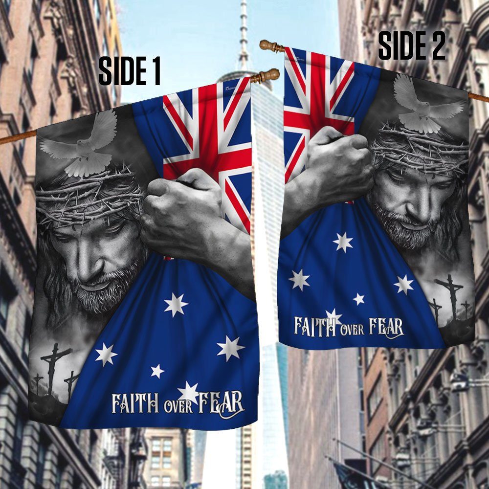 Jesus Flag Jesus Faith Over Fear Australian Flag TRL1254Fv2 Jesus Flag Jesus Faith Over Fear Australian Flag TRL1254Fv2