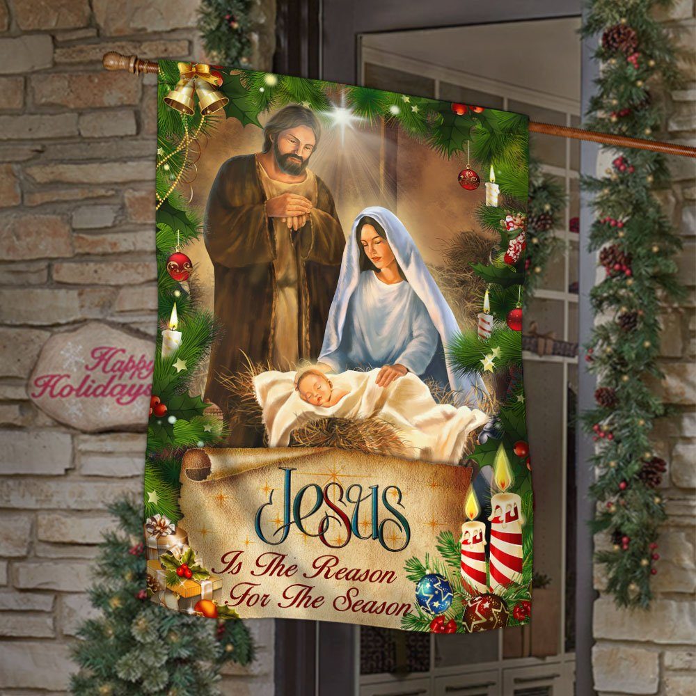 Jesus Flag Jesus Is The Reason For The Season Christmas Flag TRL1629F