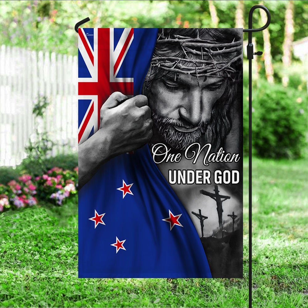 Jesus Flag Jesus One Nation Under God New Zealand Flag TRL1253Fv4