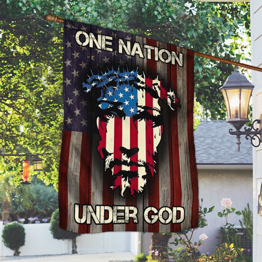 Jesus Flag One Nation Under God American Flag TRV1918F