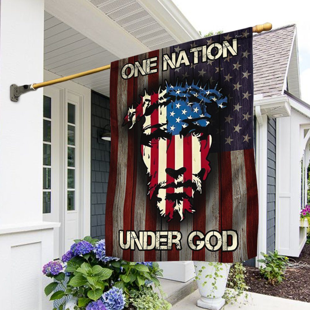 Jesus Flag One Nation Under God American Flag TRV1918F