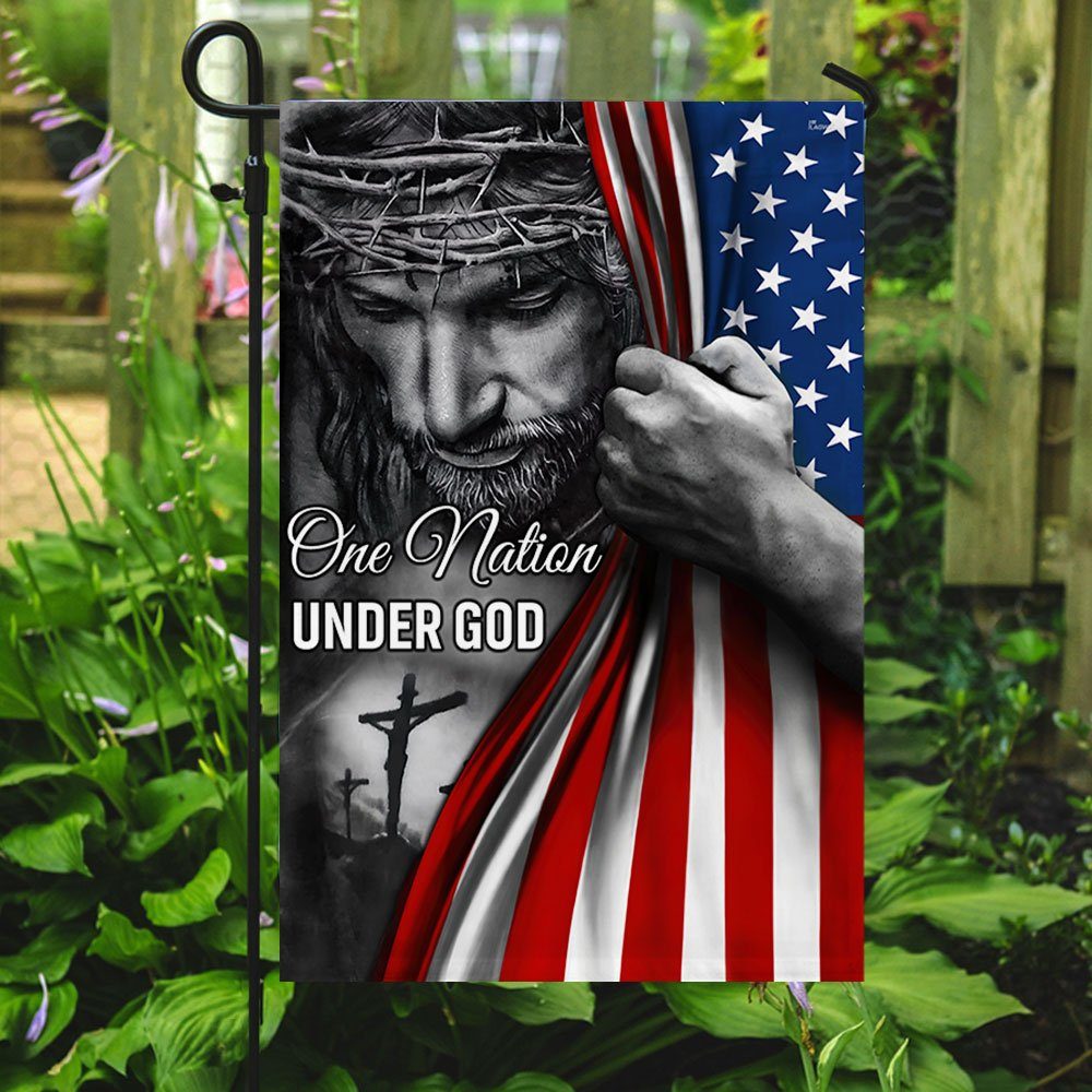 Jesus Flag One Nation Under God American Patriot Flag TRL06Fv5n