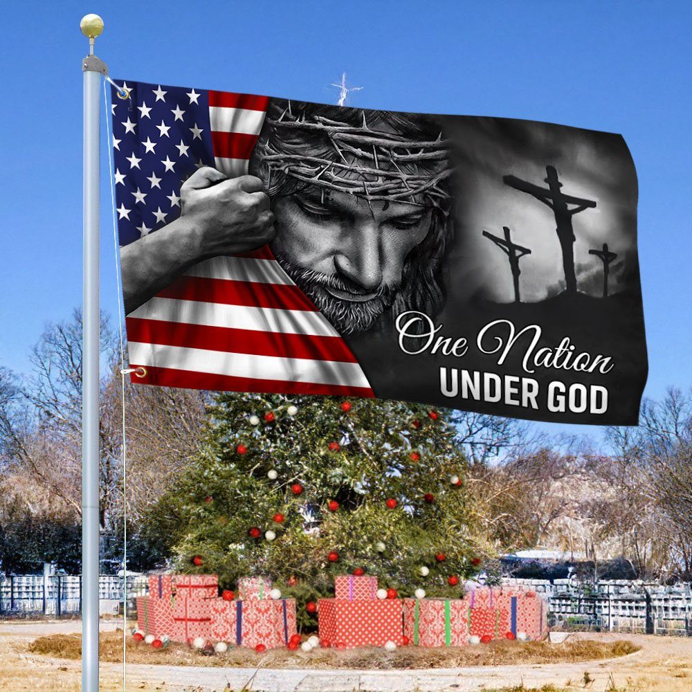 Jesus Flag One Nation Under God Grommet Flag TRL06GFv5