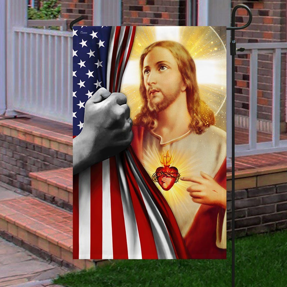 Jesus Flag The Sacred Heart Of Jesus American Flag QNN581F