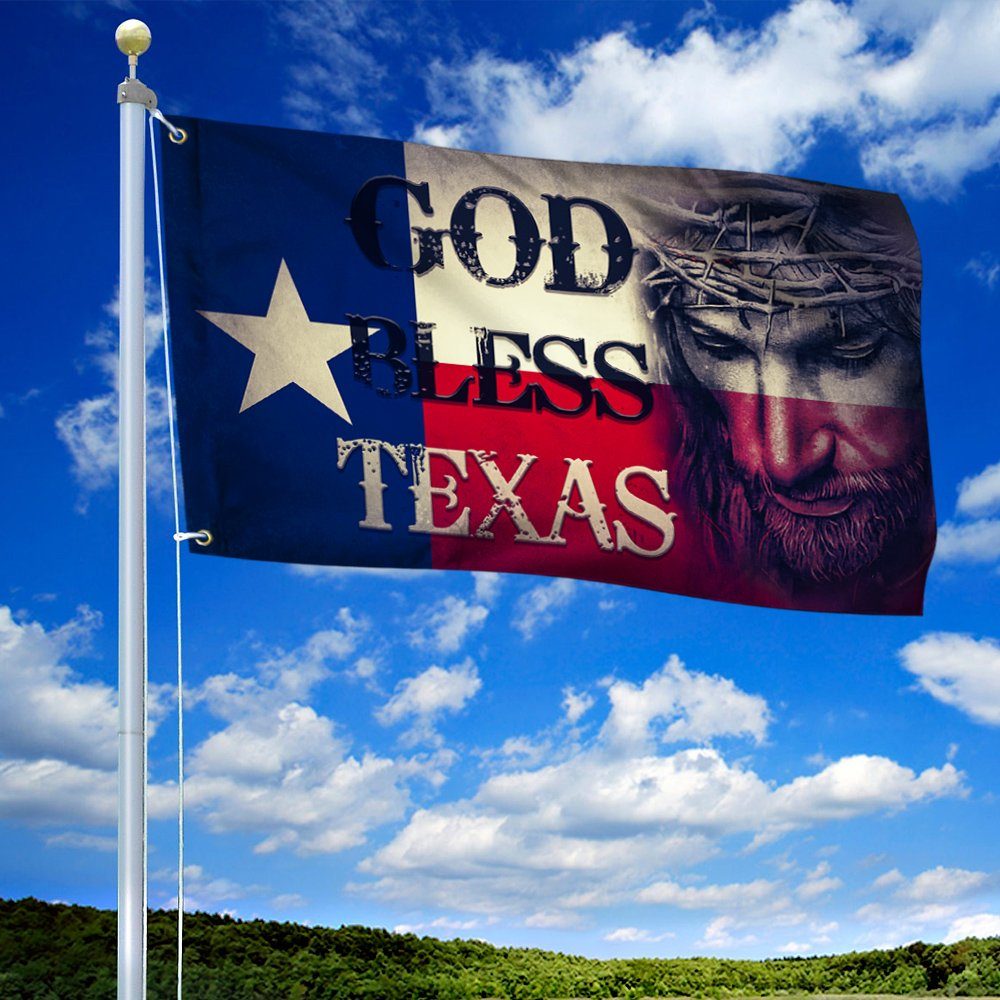 Jesus Grommet Flag God Bless Texas BNV426GF