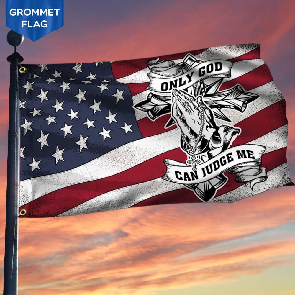 Jesus Grommet Flag Only God Can Judge Me NTT120GF