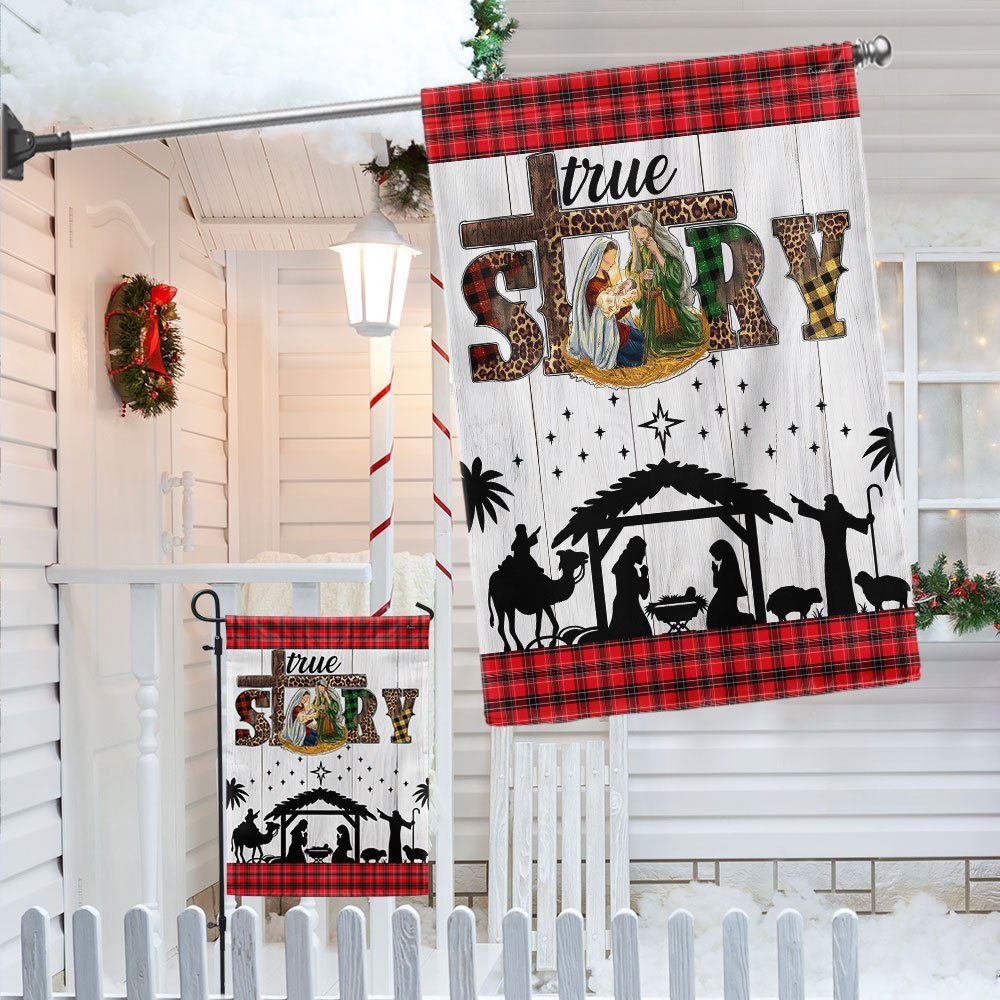 Jesus Is Born True Love Was Born In A Manger Jesus Nativity Flag MLN640F
