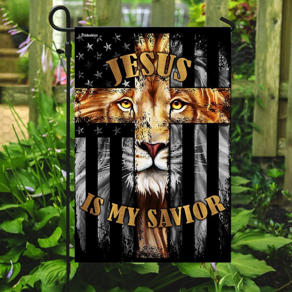 Jesus Is My Savior – Lion Christian Cross Flag