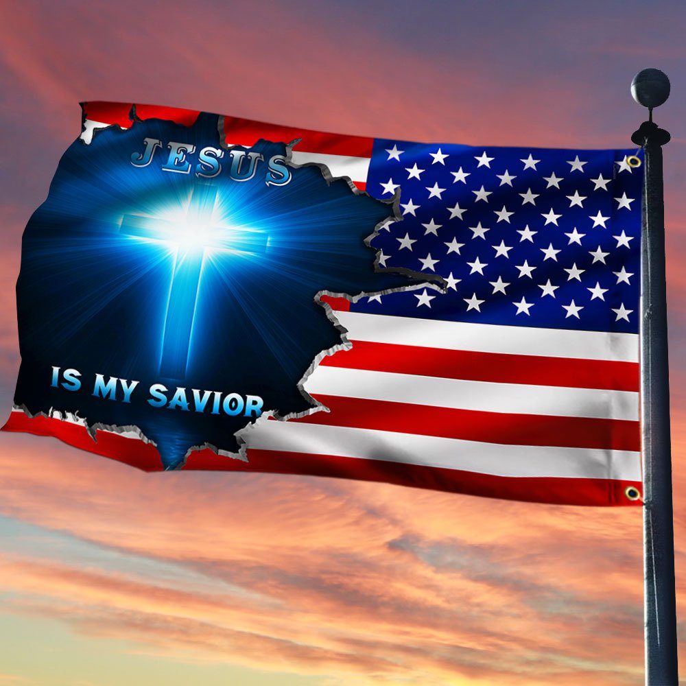 Jesus Is My Savior Grommet Flag QNN84GFv1