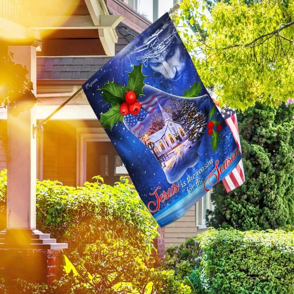 Jesus Is The Reason For The Season. Christmas Flag