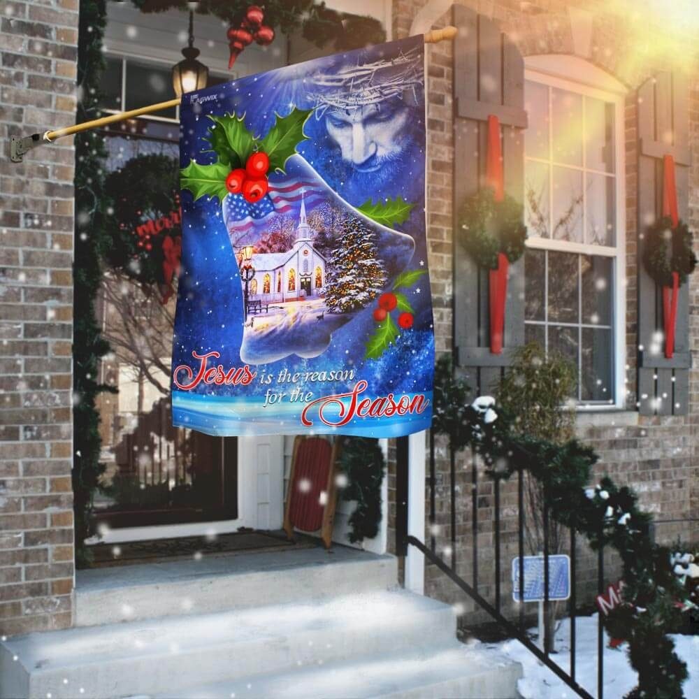 Jesus Is The Reason For The Season. Christmas Flag